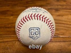 Francisco Lindor Mets Game Used SINGLE Baseball 6/22/2022 Hit #1065 Astros Logo