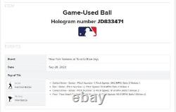 Game Used MLB Authenticated Baseball OMLB from Aaron Judge 61st Home Run HR Game