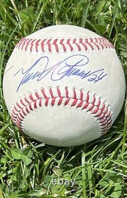 Game Used and Autographed Baseball from Miguel Cabrera 3000th Hit Game