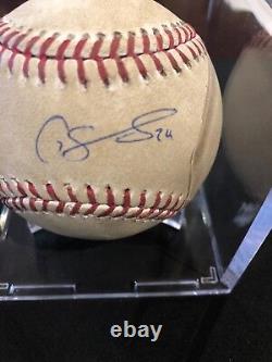 Gary Sanchez Game Used Baseball Rookie Year Autographed Baseball 8/28/16