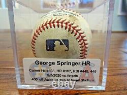 George Springer Astros Game Used HOME RUN Baseball 9/5/2020 HR #167 vs Angels