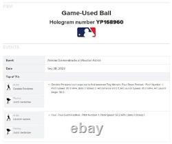 Geraldo Perdomo DBacks Game Used Baseball 9/28/2022 Astros Verlander Hit Pop Oot