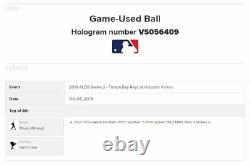 Gerrit Cole Astros 2019 ALDS Game 2 Game Used Baseball 10/5/19 vs Rays d'Arnaud