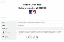 Gerrit Cole Astros 2019 ALDS Game 5 Game Used Baseball 10/10/19 Rays Series Win