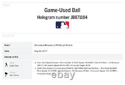 Gerrit Cole Career Hit #34 Game-used Baseball 5/6/17 Yankees Astros Pirates Mlb