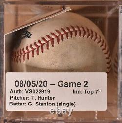 Giancarlo Stanton New York Yankees Game Used Single Baseball 8/5/2020