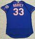 Harvey Size 48 #33 2018 New York Mets Game Used Jersey Alt Road Blue Mlb Holo