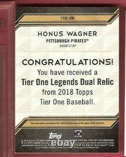 HONUS WAGNER 2 GAME USED BAT CARD #d10/25 2018 TOPPS TIER 1 PITTSBURGH PIRATES