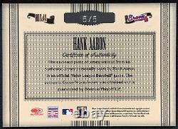 Hank Aaron 2005 Timeless Treasures HOF Game-used Jersey Auto # 5/5 Braves 44