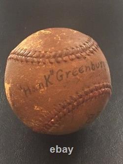 Hank Greenberg 1940 Home Run Game Used Baseball Grand Slam Detroit Tigers Sep 18