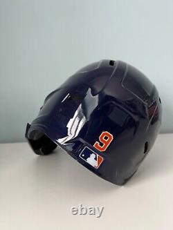 Houston Astros #9 Game Used Navy Batting Helmet RHH Single Earflap Rawlings