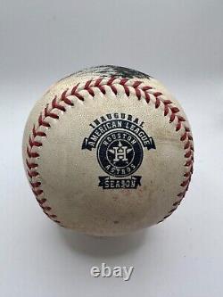 Houston Astros Inaugural Season Game Used Logo Baseball MLB Holo Verlander Pitch