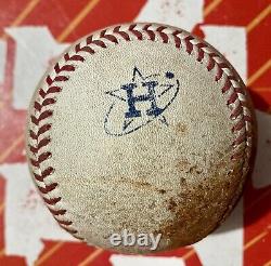 Hunter Brown MLB Debut Game Used Baseball Houston Astros-Mancini HIT FOUL 9/5/22