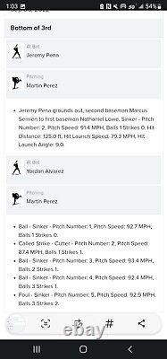 Hunter Brown MLB Debut Game Used Baseball rangers Astros-Pena GO Yordan Foul 9/5