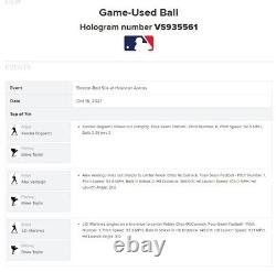 JD Martinez Red Sox ALCS Game Used SINGLE Baseball 10/16/2021 Hit #30 GRAND SLAM