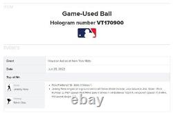 Jeremy Pena Astros Game Used SINGLE Baseball 6/29/2022 Hit #56 ROOKIE WS MVP