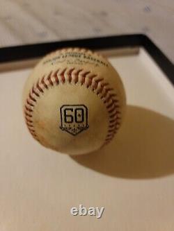 Jeremy Peña FOUL Hit Game Used Baseball Orioles Bradish Astros 8/26/22 60th Logo