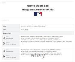 Jordan Montgomery Yankees Game Used STRIKE OUT Baseball 7/21/2022 Astros K #463