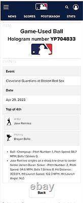 Jose Ramirez Cleveland Guardians Game Used Baseball Career Hit 1183 MLB Auth