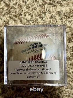 Jose Ramirez Game Used Baseball Double VS930856
