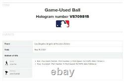 Jose Siri Astros Game Used Baseball 9/11/2021 vs Angels Foul FIRST MLB Hit Game