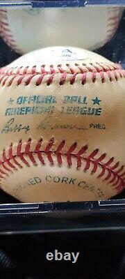Julio Franco Game Used Baseball Autographed 1990 Texas Rangers COA PSA NM7