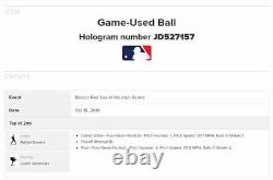 Justin Verlander Astros 2018 ALCS Game 5 Game Used Baseball 10/18/18 vs Red Sox