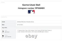 Justin Verlander Astros Game Used Baseball 7/16/2022 Win #238 Pass Bob Gibson Ks