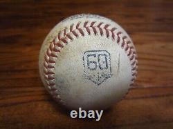 Justin Verlander Astros Game Used Baseball 9/16/2022 60 Logo v A's OUT Win #243