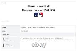 Justin Verlander Astros Game Used STRIKE OUT Baseball 10/13/2019 ALCS K #186