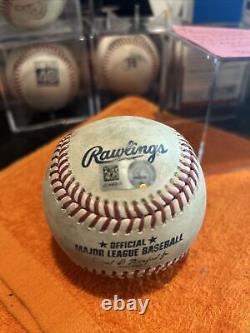 Justin Verlander Game Used 3 Pitch Strike Out Baseball MLB Authentic 6/19/18 Hit