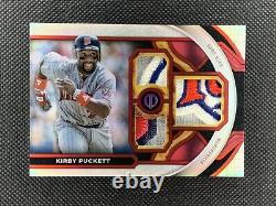 Kirby Puckett 2023 Topps Tribute Triple Relic Logo Game Used Patch 5/10 Twins