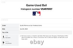Kyle Lewis Career Hit #66 Game-used Baseball Mariners 2020 Al Roy Rookie Season