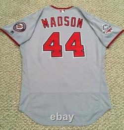 MADSON size 50 #44 2018 Washington Nationals game used jersey road gray with use