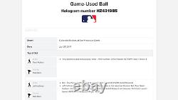 MATT CAIN LATE CAREER STRIKEOUT #1668 of 1694 GAME-USED BASEBALL 2017 GIANTS MLB