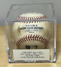 MELKY CABRERA CAREER HIT #1167 DOUBLE vs R PORCELLO GAME USED BASEBALL 6/4/2014