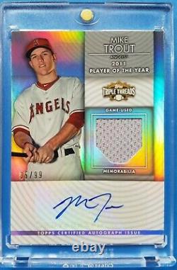 MIKE TROUT 2012 Topps Triple Threads /99 Auto Autograph Game Used Memorabilia