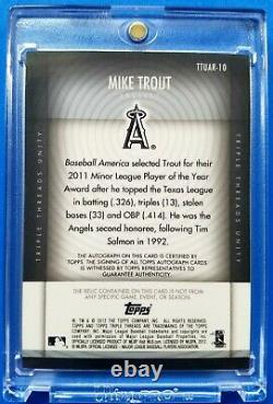 MIKE TROUT 2012 Topps Triple Threads /99 Auto Autograph Game Used Memorabilia