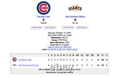 Madison Bumgarner Last Giants Postseason Start 2016 Nlds Game-used Baseball Cubs