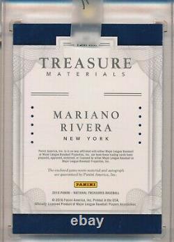Mariano Rivera Yankees Auto 2018 Panini NT Game Used Jersey Relic Button 2/5