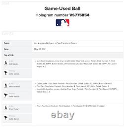 Matt Beaty 95th Hit + Mookie Betts Taylor Game-used Baseball Dodgers Giants 2021