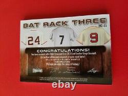 Mickey Mantle WILLIE MAYS TED WILLIAMS 3 Game Used Bat CARD #d 7/12 LEAF LUMBER