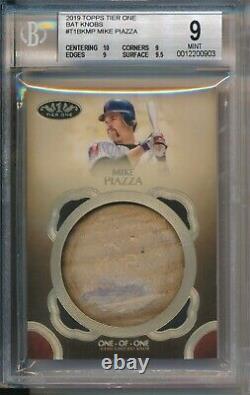 Mike Piazza 1/1 Mets 2019 Topps Tier One Game Used Bat Knob Relic BGS 9