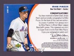 Mike Piazza Autograph Patch /25 2004 SP Game Used Dual Jersey Auto New York Mets