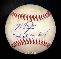 Mike Trout Reached on Error signed 2015 game-used Baseball MLB Authentic holo