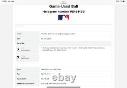 Mike Trout Signed/Inscribed 300TH HR Game Game used ball MLB Holo/MLB authentic