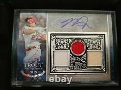 Mike trout 2021 Topps Sterling Triple Game Used jersey and bat Auto 6/10