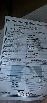 Mlb lineup cards game used