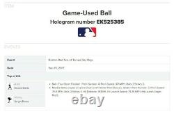 Mookie Betts Single Hit #595 Mlb Holo Game Used Baseball Red Sox 9/15/17 Dodgers