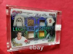 Muhammad Ali Pele Ted Williams Gordie Howe Game Used Jersey Card #6/9 Leaf Pearl